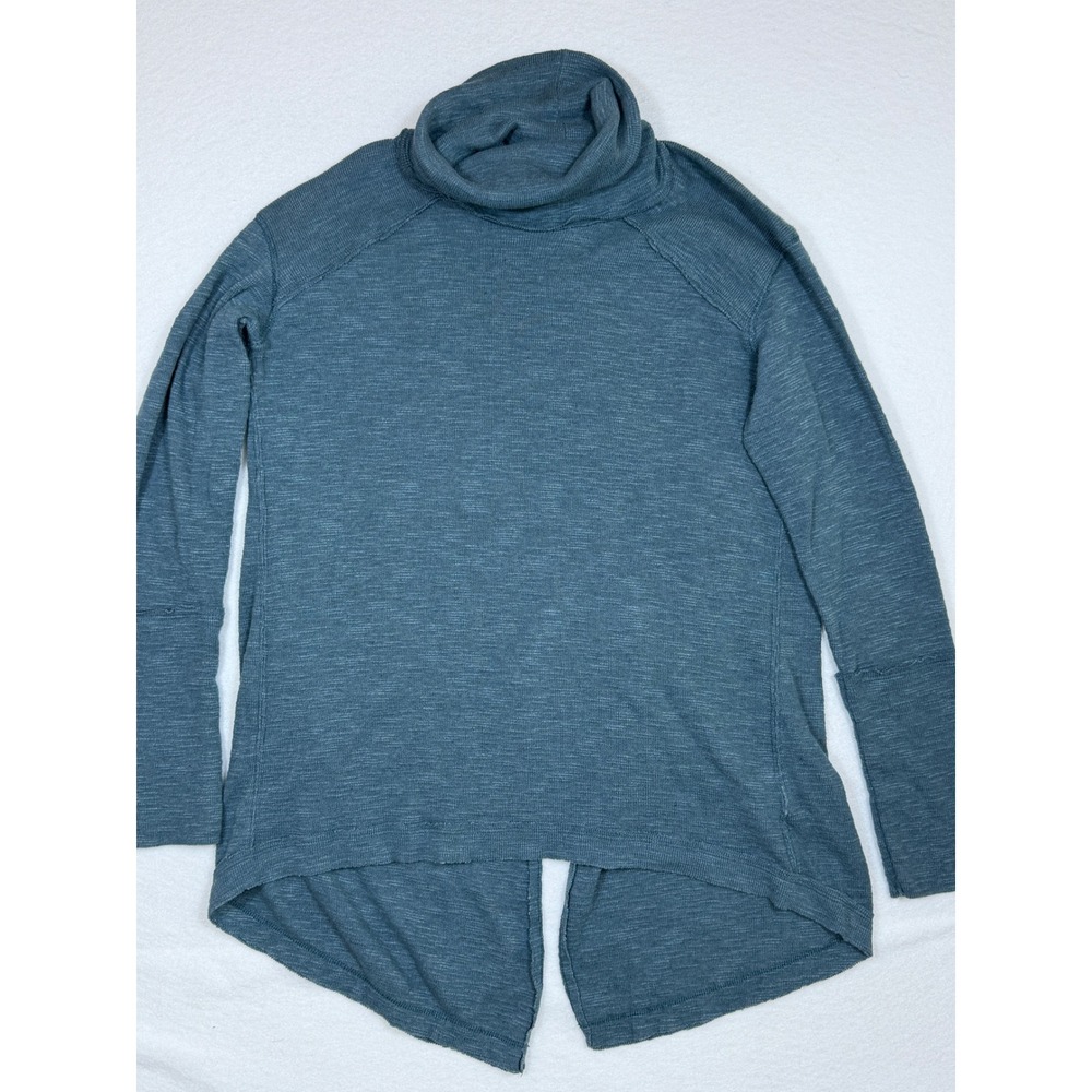WE THE FREE Womens Blue Turtleneck Open Back Long Sleeve Sweater Top SM